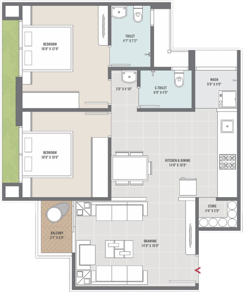 2bhkunit-1 2bhkunit-1